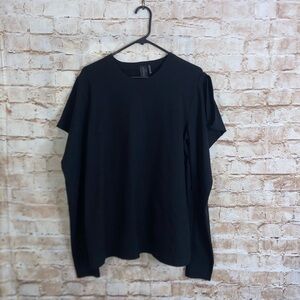 Norma Kamali Dropped Cold Shoulder Twill Shirt Size Large